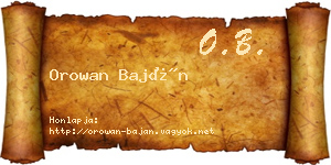 Orowan Baján névjegykártya